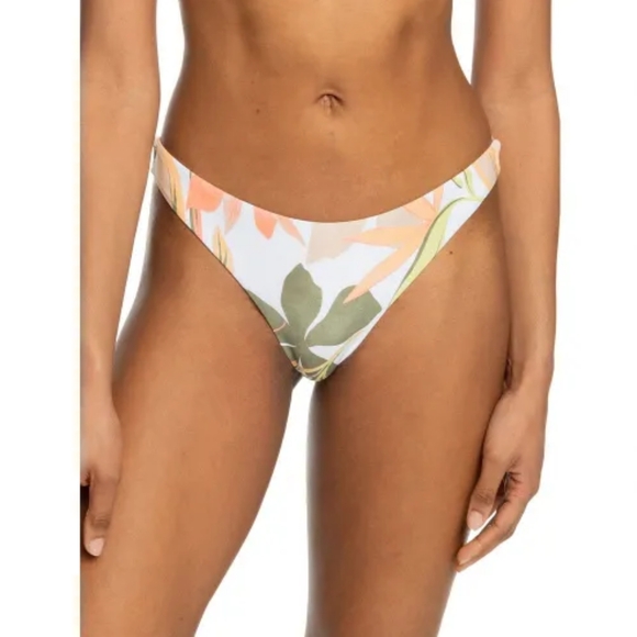 NWT ROXY Bikini Pt Beach Classics Cheeky bright white subtly salty flat Size XXL - Picture 1 of 5